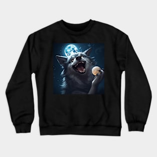 Wolfman with full moon Crewneck Sweatshirt